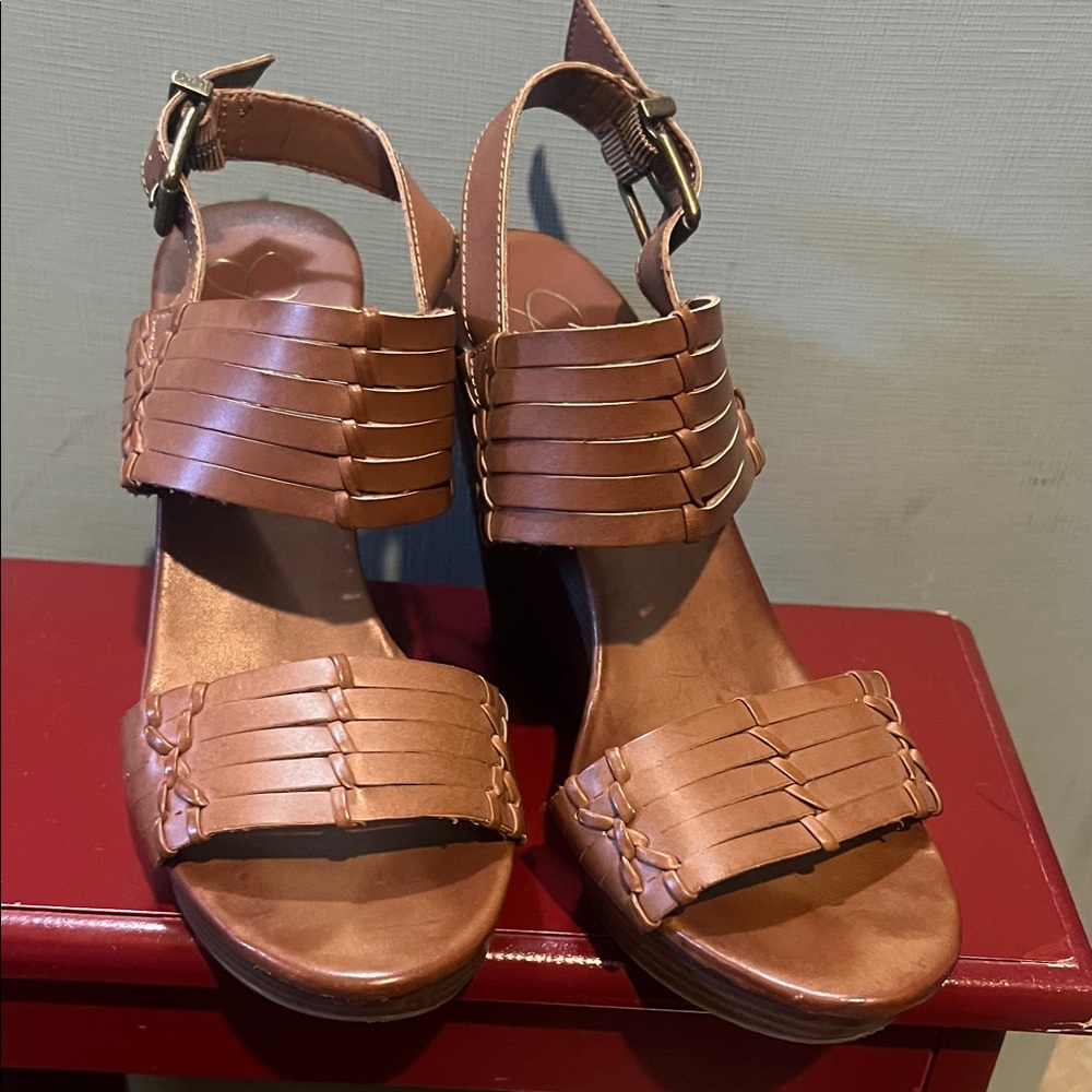 Jessica Simpson Brown Wedge Sandals